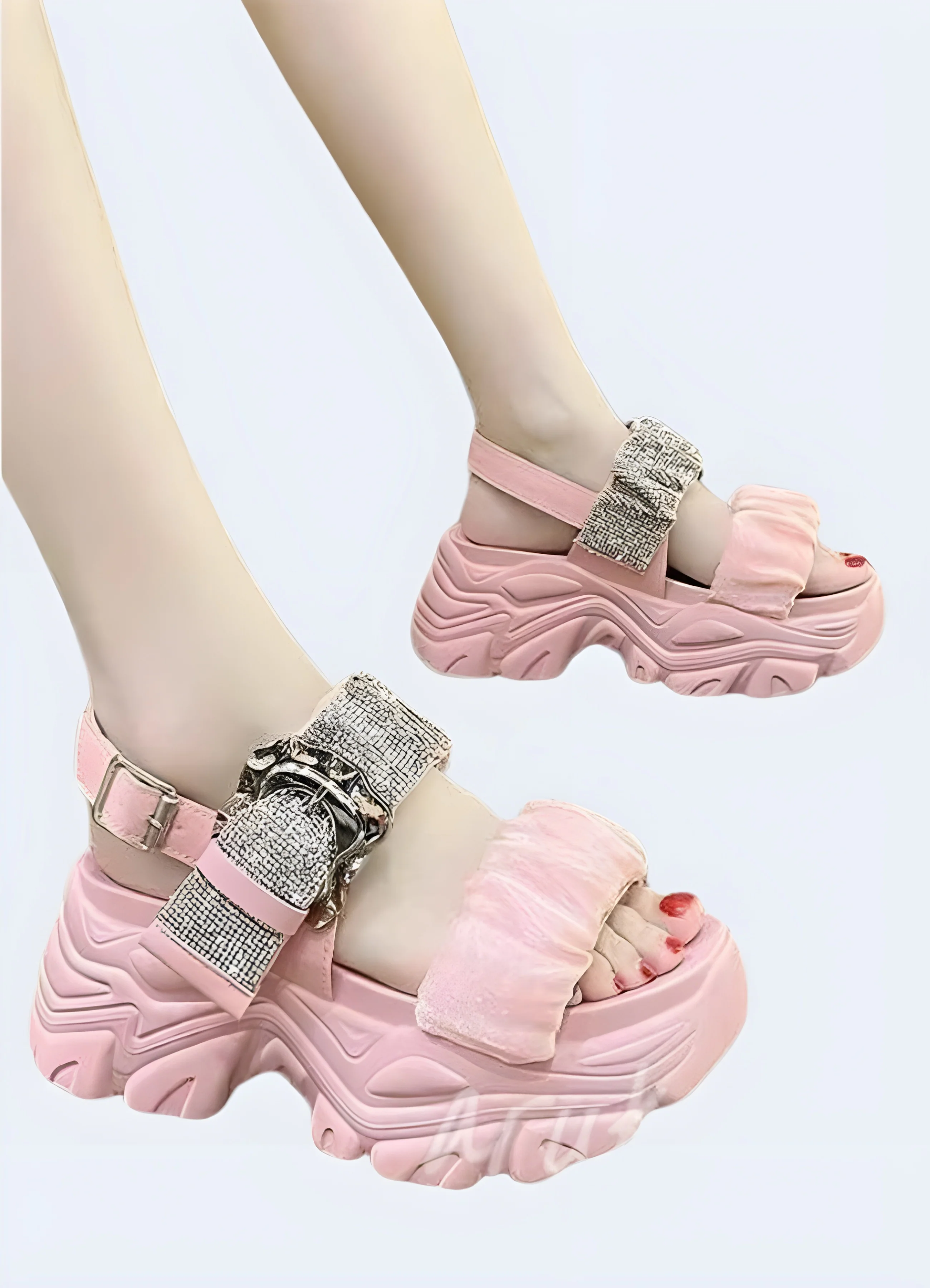 Black Chunky Gladiator Sandals - Image 4