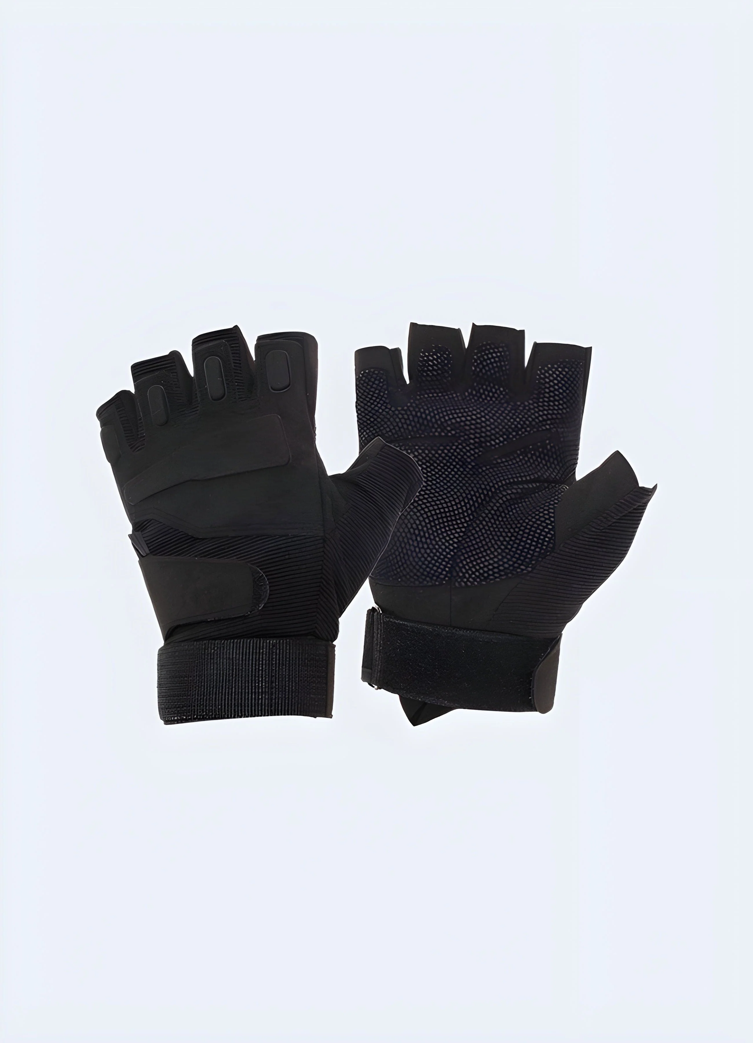 Black Tactical Fingerless Gloves - Image 3