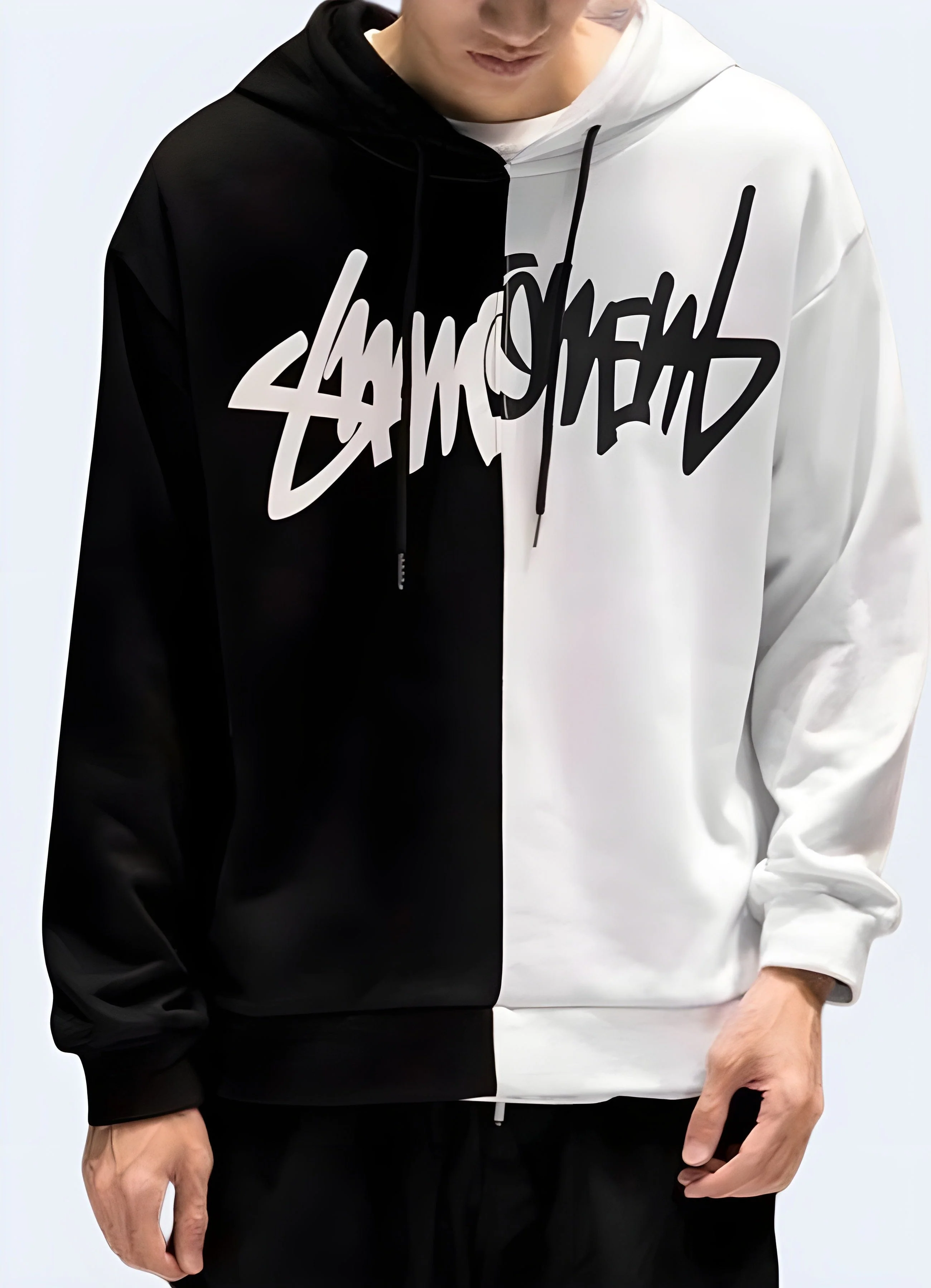 Red And Black Split Hoodie - Image 3