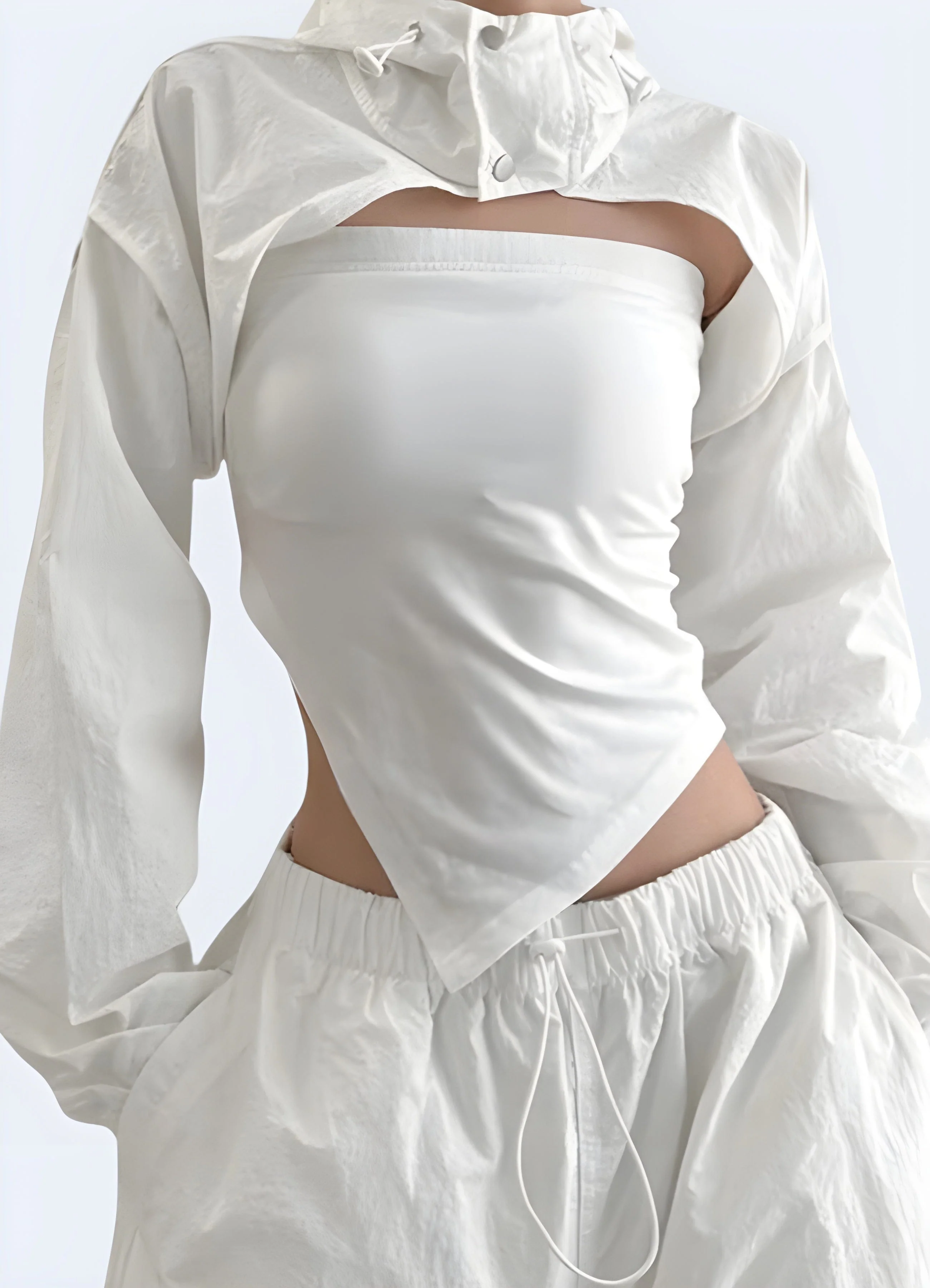 White Turtleneck Crop Top - Image 4